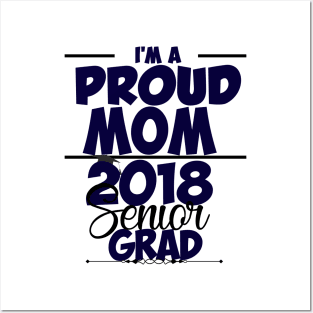 Proud Mom of 2018 Senior Womens TShirt Posters and Art